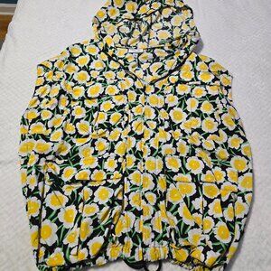 Diane Von Furstenberg Floral Print Hooded Vest